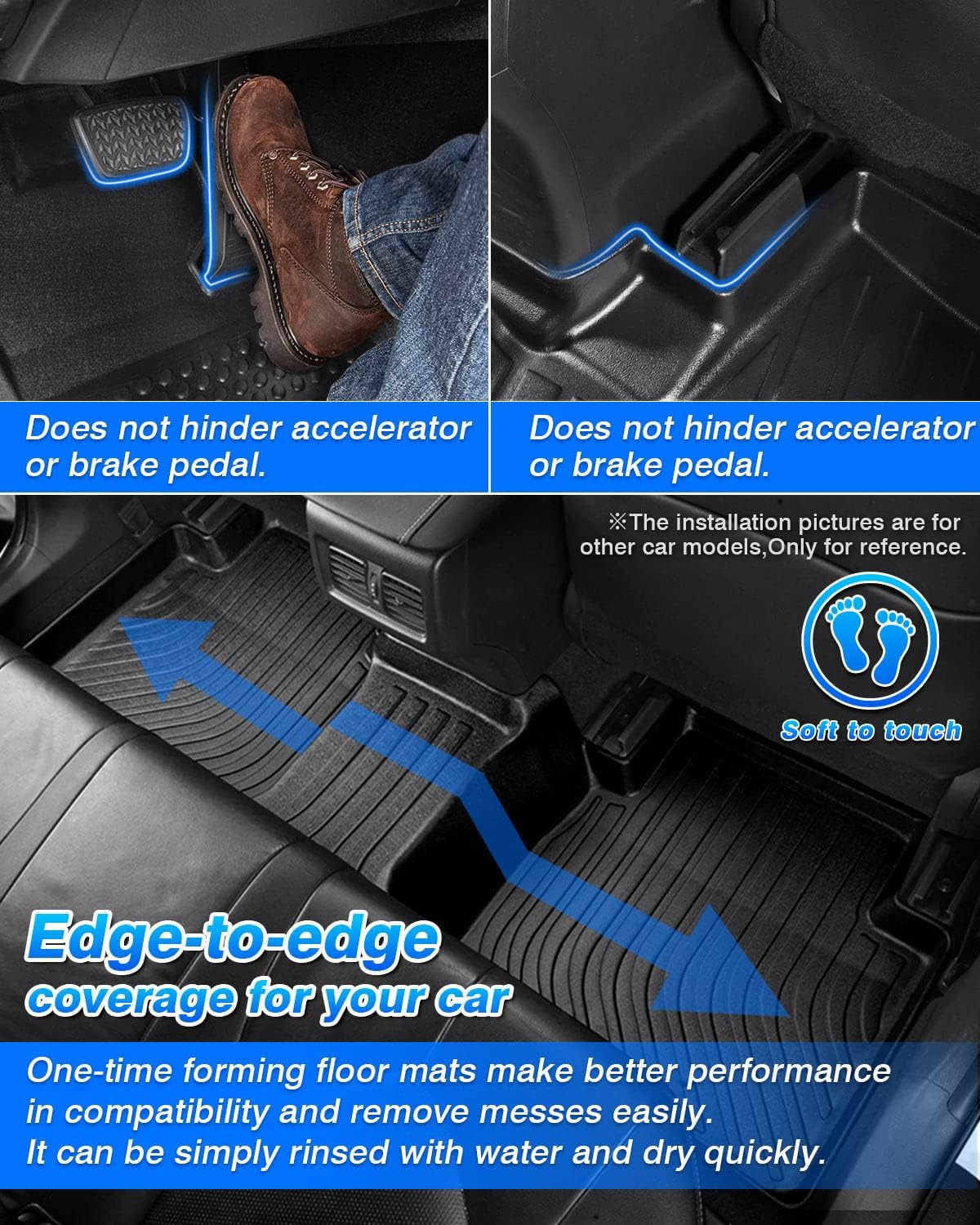Cartist Floor Mats Custom Fit for Acura ILX 2013-2022 All Weather Floor Liners Front & 2nd Row Carpet Protection 3D TPE Heavy Duty Waterproof