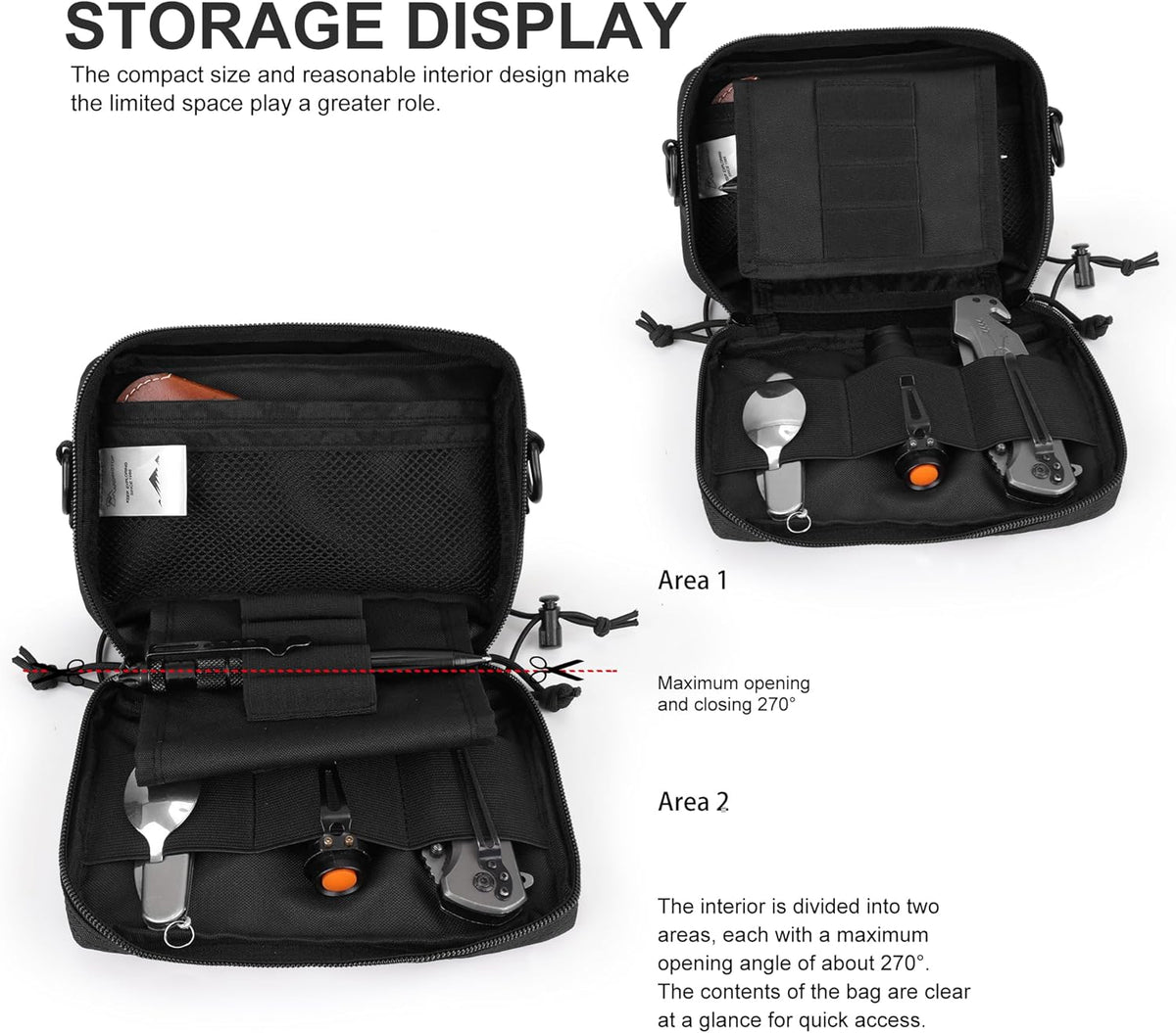 Mardingtop 600D/Cordura Tactical Molle Utility Pouch, Small Military Admin EDC Tool Organizer Bag