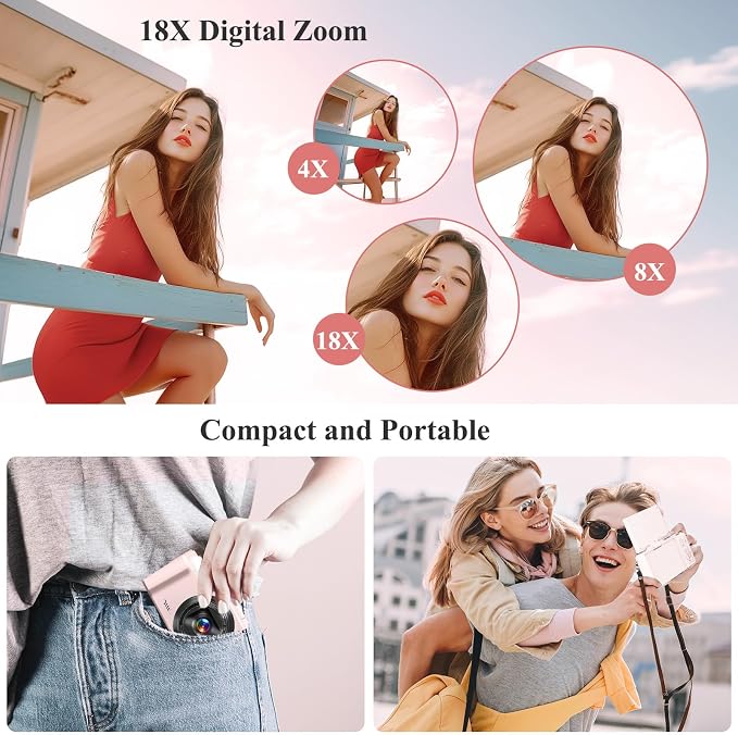 4K Digital Camera for Photography, 64MP Vlogging Camera for YouTube, WiFi Vlog