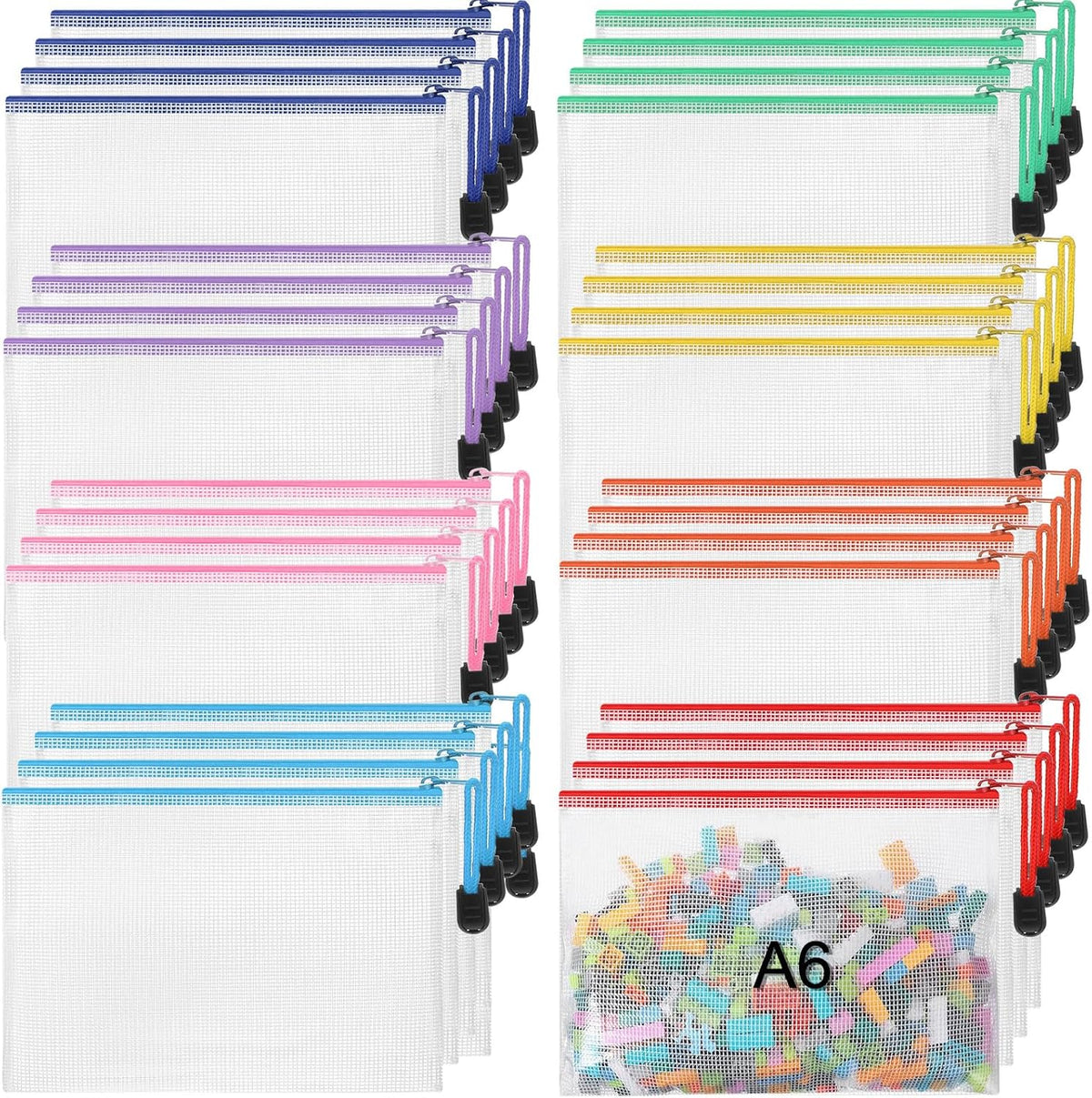 Jetec 32 Mesh Zipper Bags Bikini, Sweet Color, 13 x 9.5 Inch, 32 Pcs