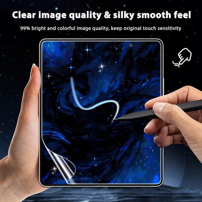 6 Pack for Samsung Galaxy Z Fold 5 Screen Protector, 2 Pac Inside Soft Film + 2