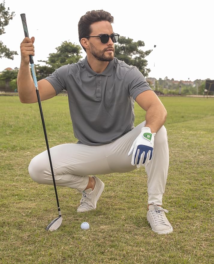 ZENGVEE Mens Polo Shirts Moisture Wicking Short Sleeve Performance Quick Dry Athletic Golf Shirts