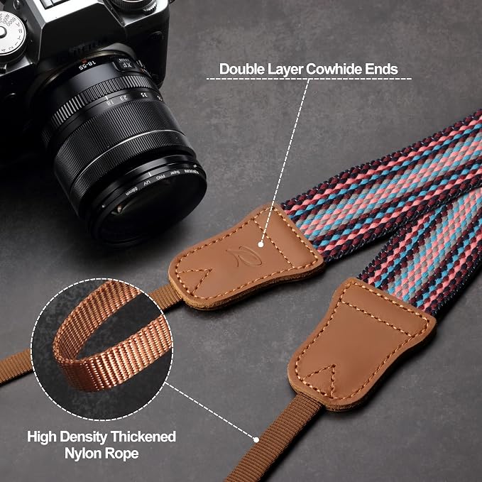 Padwa Lifestyle Striped Purple Camera Strap