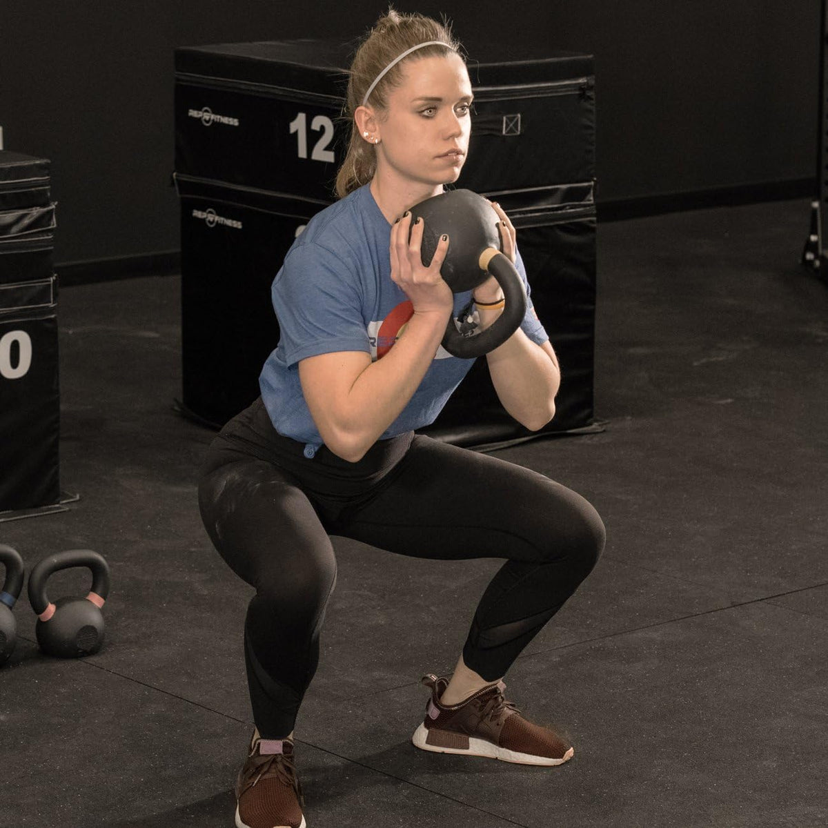 REP Fitness Single Kettlebells - Cast Iron Strength Training Weights 5lb to 50lb | Home Gym Essential