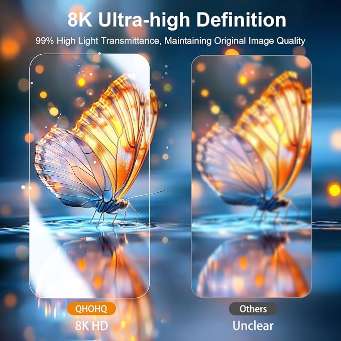 QHOHQ 3 Pack Screen Protector for iPhone 17 Pro Max + 1 Set Camera Lens