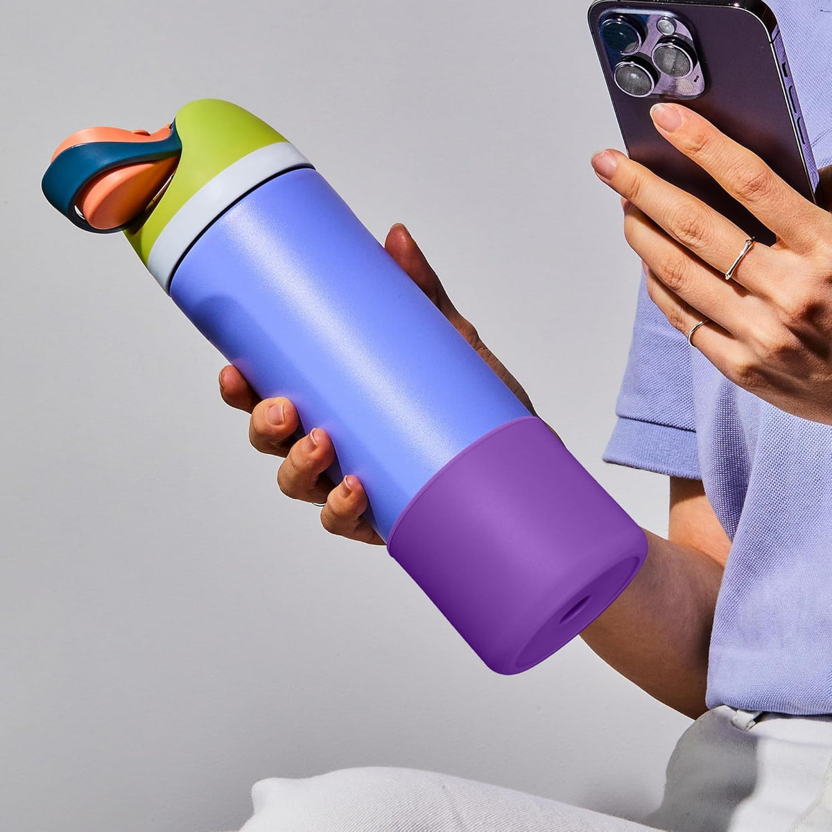 Owala Silicone Boot - Anti-Slip Protective Sleeve for 24 oz Water Bottles | Glitter White