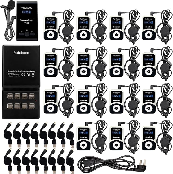 Retekess T130 Church Translation System, Tour Guide Audio System, High Sound