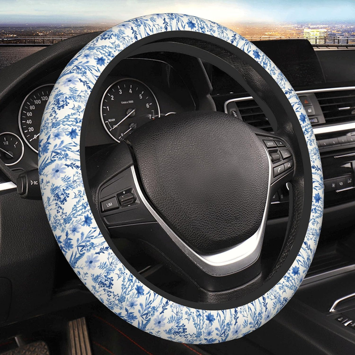 Floral Cute Steering Wheel Cover for Women & Men – Universal 15 Inch Car Accessories, Non-Slip & Stylish Design, Fits Most Cars, SUVs, and Auto