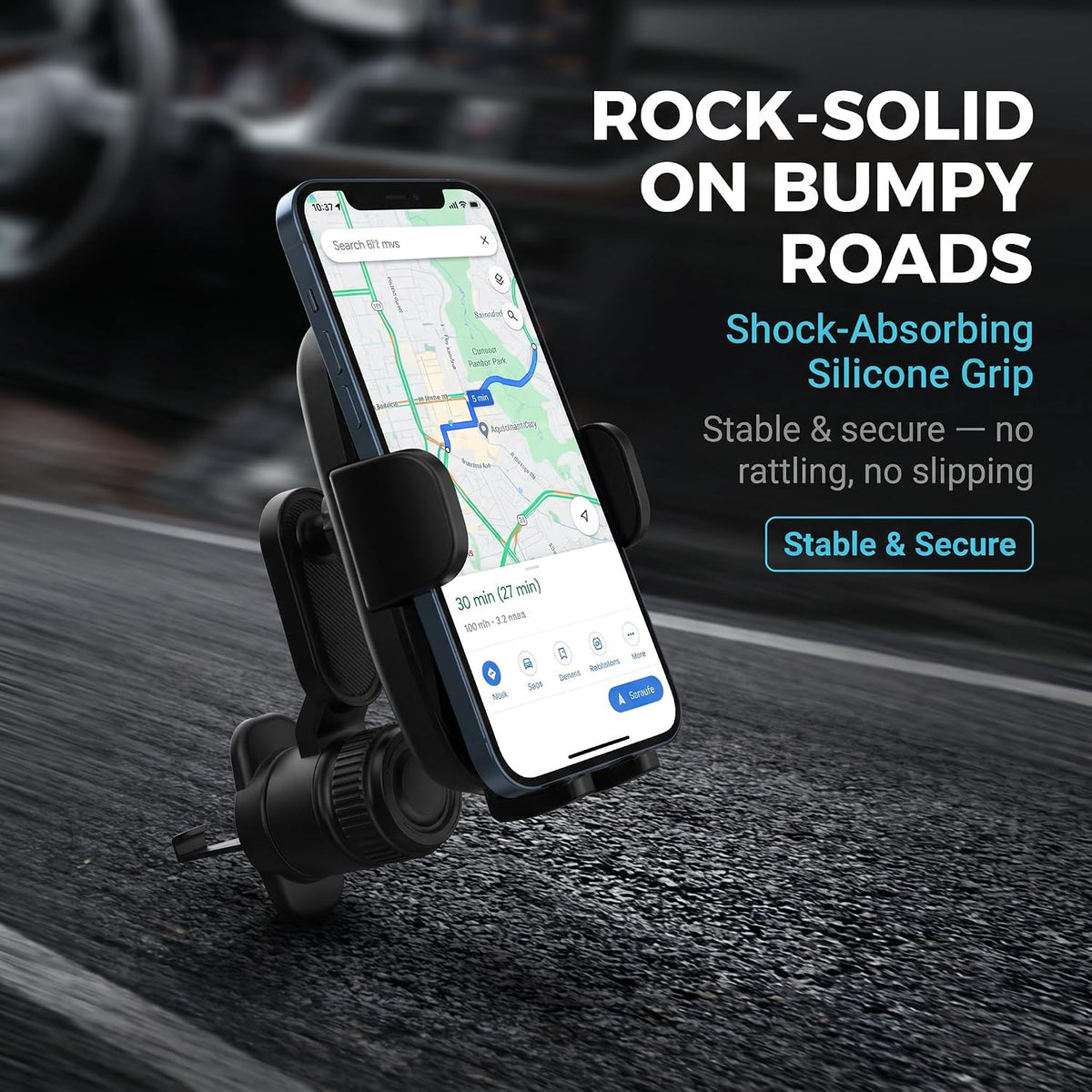 LeTinn Car Phone Holder Vent Mount Whit One-Hand Auto-Clamp,No Block A/C