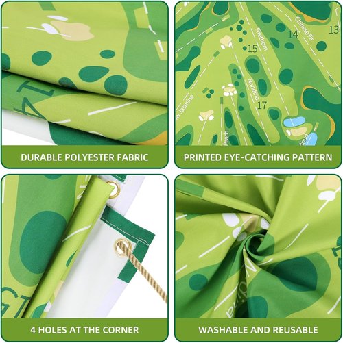 Masters Golf Party Decorations - 7x5 Ft Flag Backdrop with 4 Brass Grommets | Indoor/Outdoor Holiday Decor