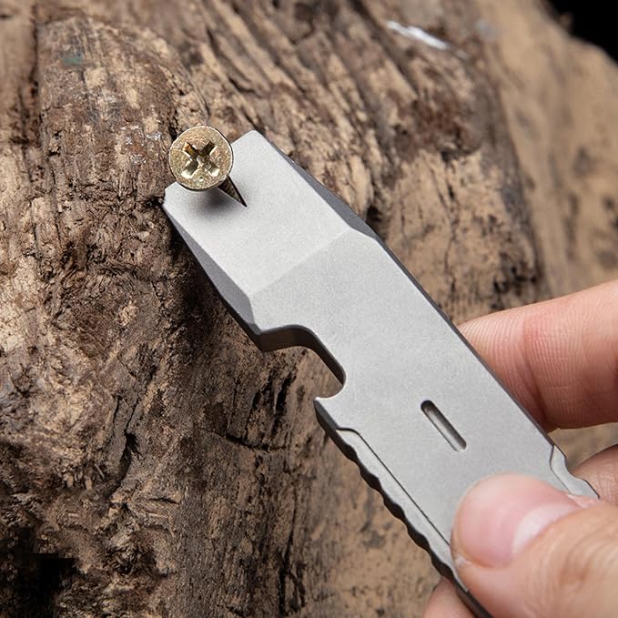 EDC Pry Bar Multi Tool Titanium Crowbar Multifunctional Portable EDC Tool Bottle Opener 3.78"