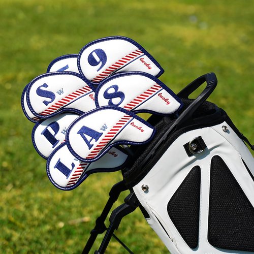 Big Teeth Golf $100 Lucky Bill Iron Headcover, One Hundred Dollar Golf Iron Club Head Cover 10pcs（4-9,Pw,Aw,Sw,Lw）