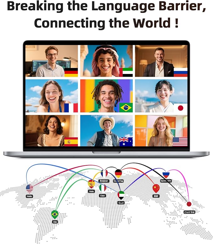 AI Translation Earbuds Real Time 164 Languages Translator Ear Buds 90H Playtime
