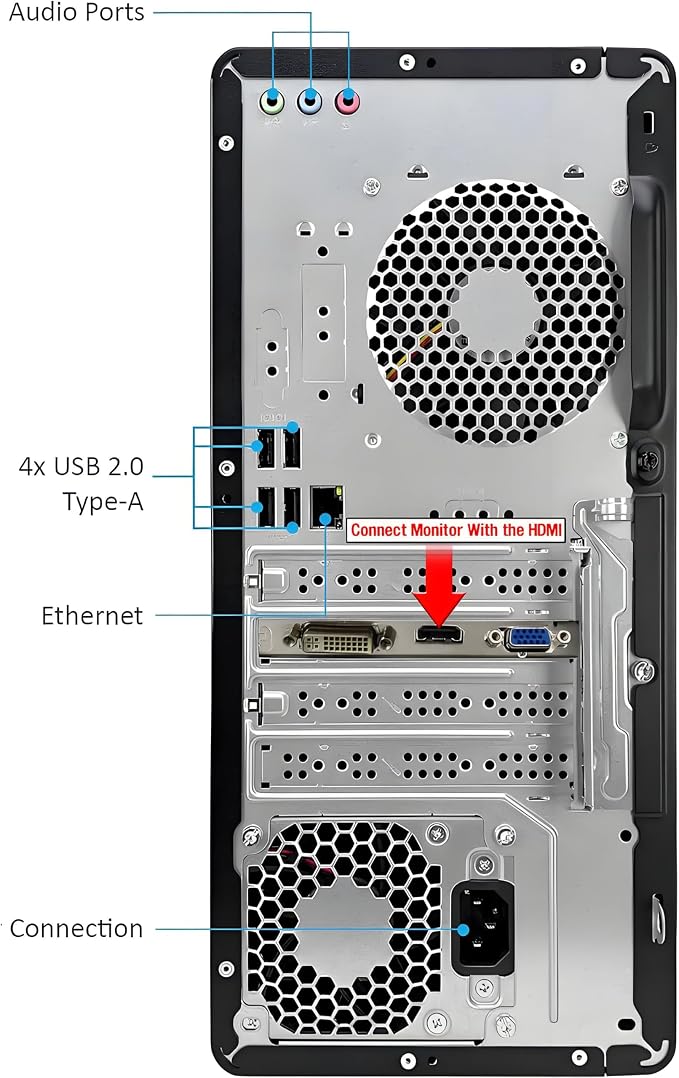 HP 2026 Desktop Tower Computer for Home Office Student, Intel i7-11700F 8-Core, 16GB DDR4 RAM, 256GB PCIe SSD, WiFi 6, Keyboard & Mouse, Windows 11 Home-Ready for Work, Business Family Use, Jet Black