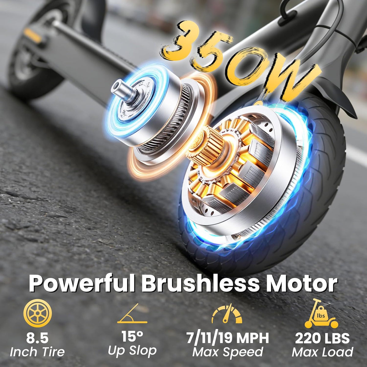WERHY Electric Scooter - 500W Motor, 22MPH Speed, 25 Miles Range | Foldable Design for Teens & Adults