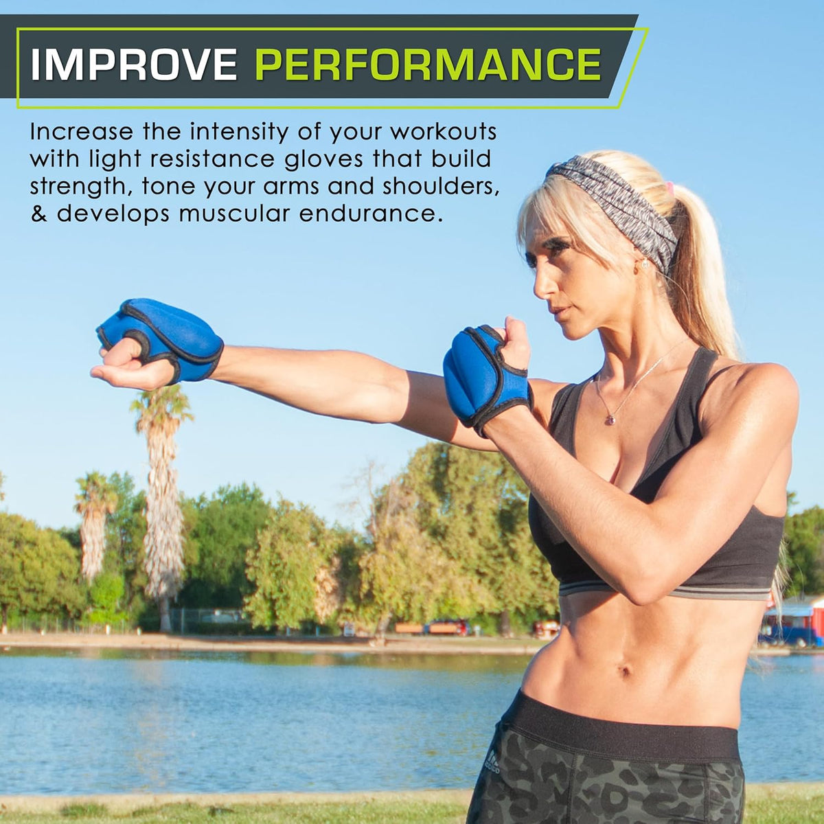 ProsourceFit Weighted Gloves - Heavy Duty 2 lb Neoprene for Sculpting & Aerobics | Pair