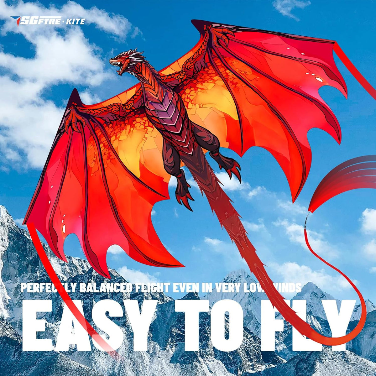 SGftre Complete Kite - Easy to Fly for Kids & Adults | Perfect for Beach & Park Activities