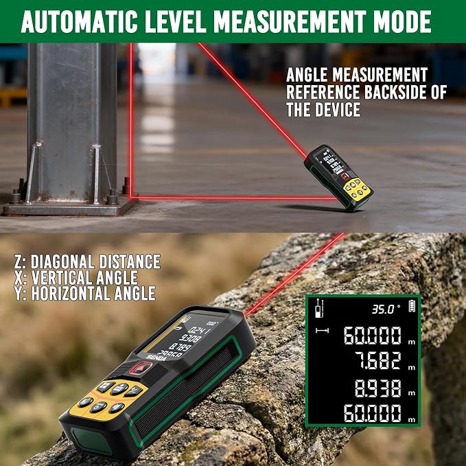 SENDA Laser Measure, Upgraded High-Accuracy 148Ft Laser Measurement Tool