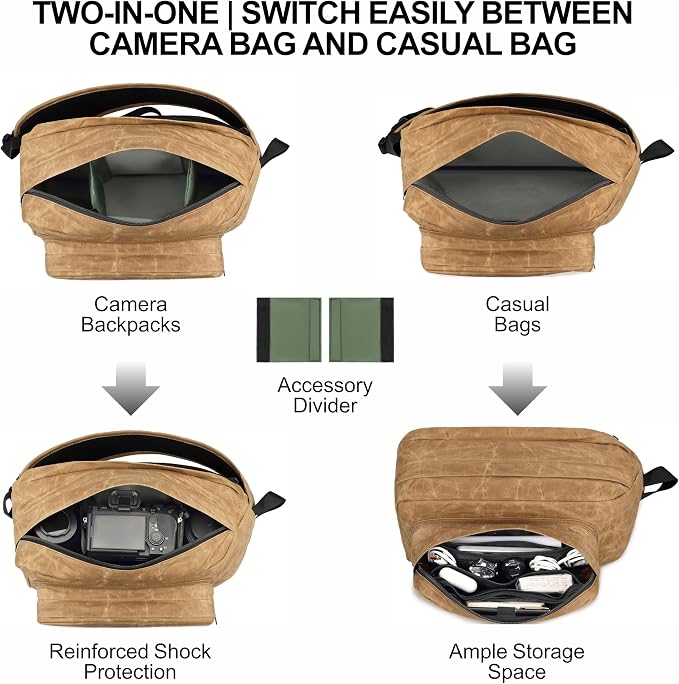 Padwa Lifestyle Khaki Crossbody Camera Bag