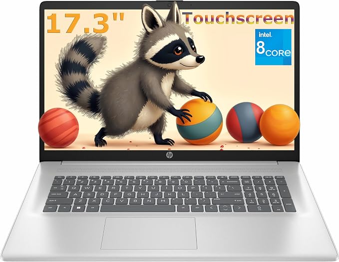 HP 17.3" Touch Laptop Computer, Intel 8-Cores i3 Processor, 8GB RAM, 512GB SSD, Ideal Laptop for Business & Students, AI Copilot, Lifetime Office 365, Windows 11 Home
