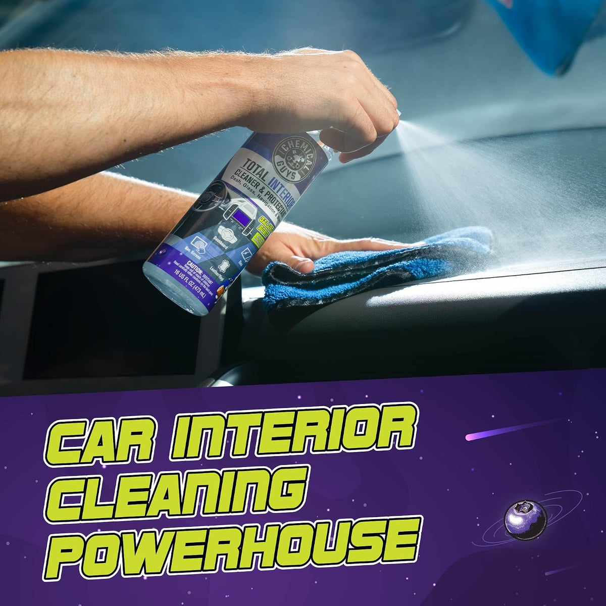 Chemical Guys Total Interior Cleaner & Protectant - (16 oz) All-in-One Car Interior Cleaner for Dash, Seats, Carpet, Glass, Vinyl, Leather, and Plastic - Galactic Scent