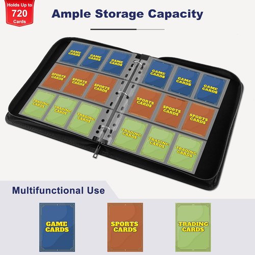 Mlikero Card Binder - 9 Pocket Trading Card Album with 720 Double-Sided Pockets | Ideal for MTG, TCG & Sports Cards (Pack of 2)