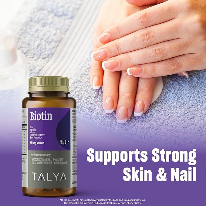 Biotin with Zinc & Keratin | 2500 mcg, Hair Growth Support Pills for Women & Men | Dietary Supplement for Hair, Skin & Nail | Vegan | Non-GMO | 60 Tablets