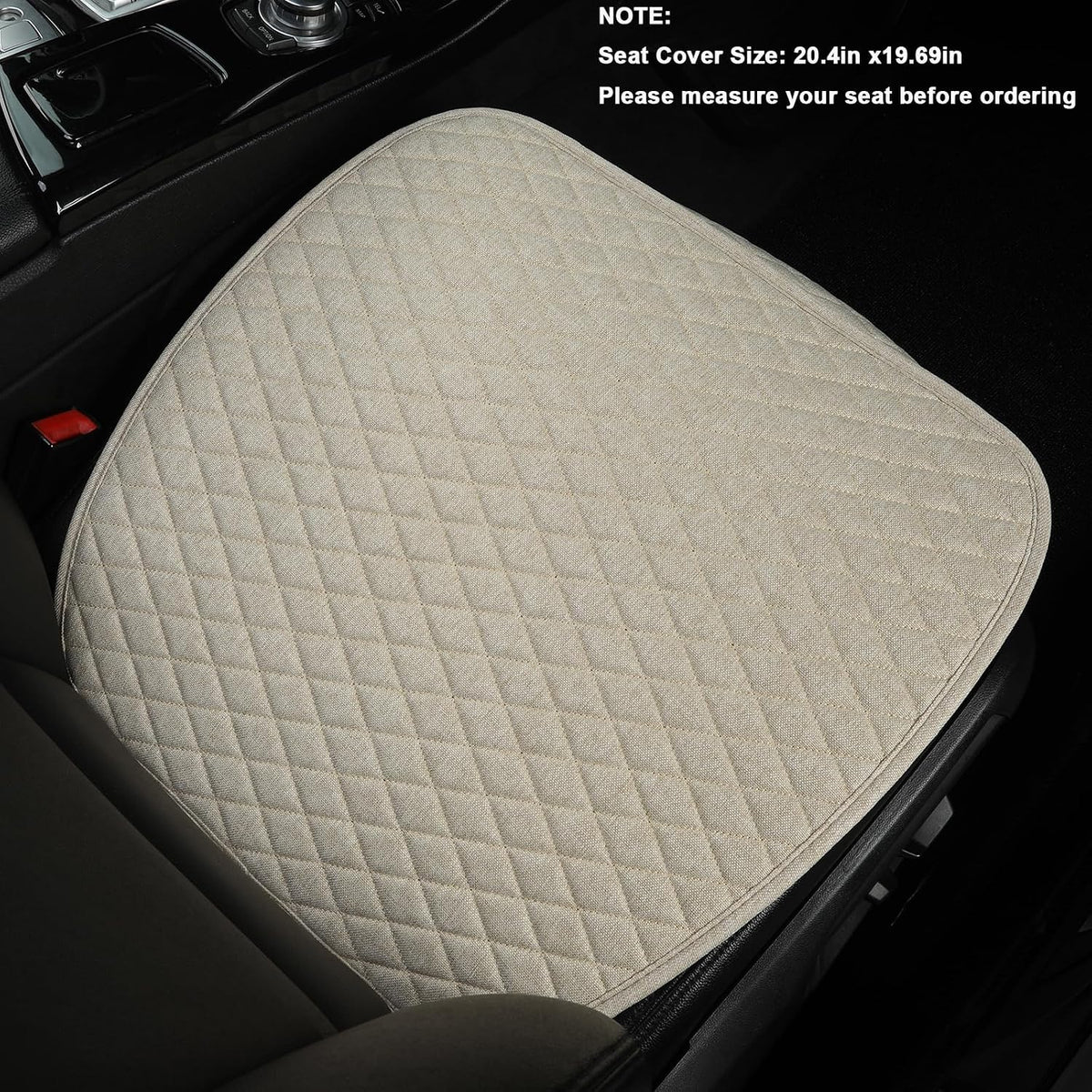 West Llama Linen Car Seat Covers,Bottom Seat Covers for Cars Include 1 Piece Front Driver Seat Pad Mat Universal Fits 90% Vehicles,SUVs,Cars,Sedans(1Piece-Beige)