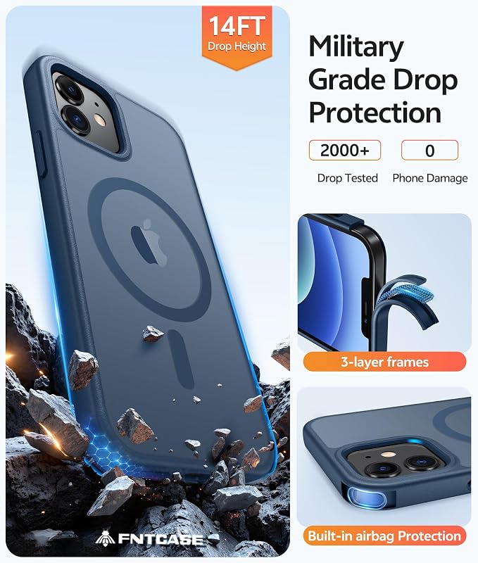 FNTCASE for iPhone 13 Mini Case: for iPhone 12 Mini Case Translucent Matte