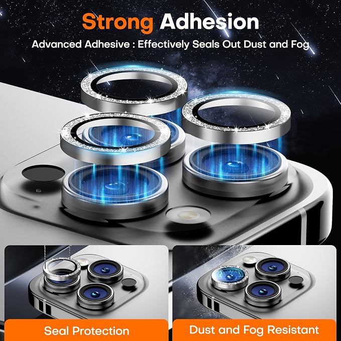 for iPhone 15 Pro/15 Pro Max Camera Lens Protector, Tempered Glass Screen
