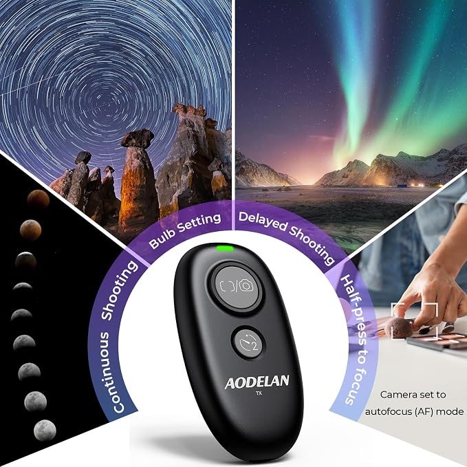 Upgraded USB-C Rechargeable Wireless Camera Remote Control Shutter Release –