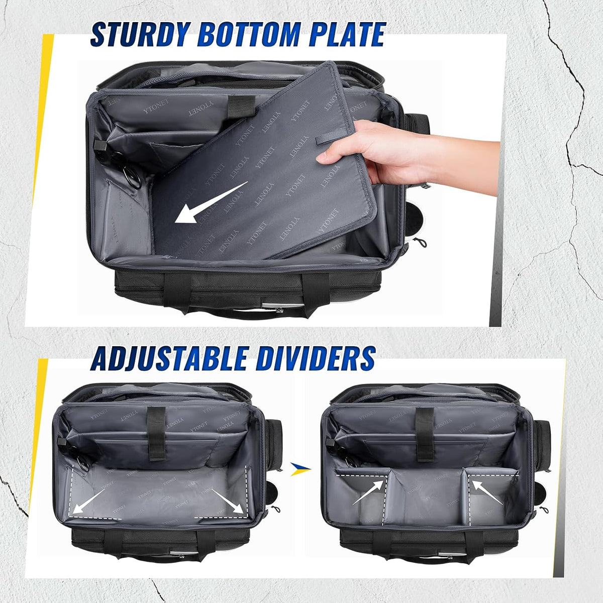 Patrol Bag Law Enforcement, Extra Large Police Gear Bag for Car Front Seat Organizer with a MOLLE Pouch & 15.6In Laptop Layer, Multiple Compartments Police Duty Bags Fit Passenger Seat, Pure Black