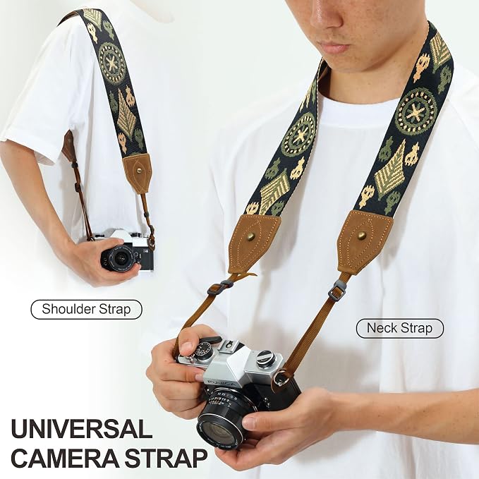Padwa Lifestyle 2" Wide Classic Crazy Horse Art Cowhide Head Cotton Camera