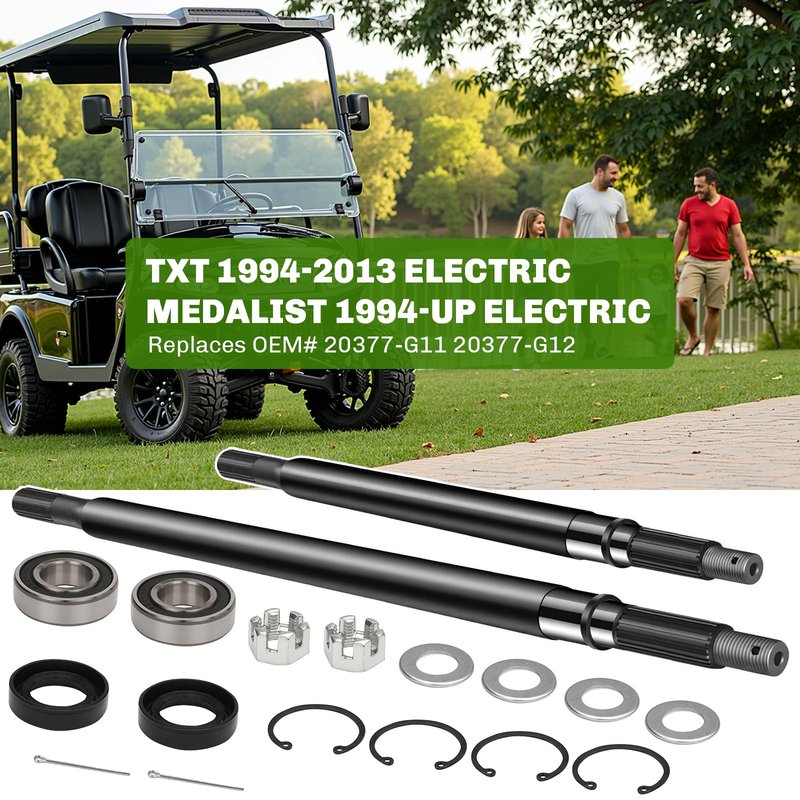 seosstt for 1994-2013 EZGO TXT Medalist Electric Golf cart Rear axle, Suitable for Golf cart Driver Side and Passenger Side Rear axle, can Replace The Original Factory Number 20377-G11 and 20377-G12