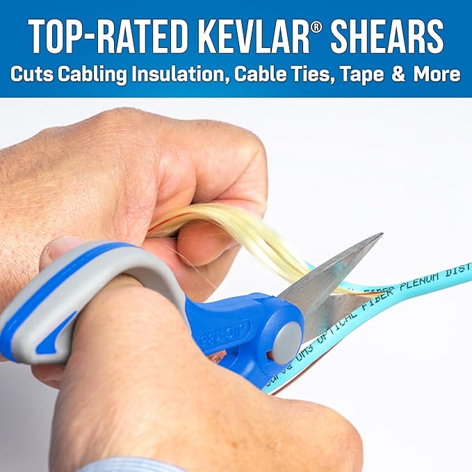 Jonard Tools TK-355 3 Hole Fiber Stripper & Kevlar Shears Scissor Kit, Leather Pouch