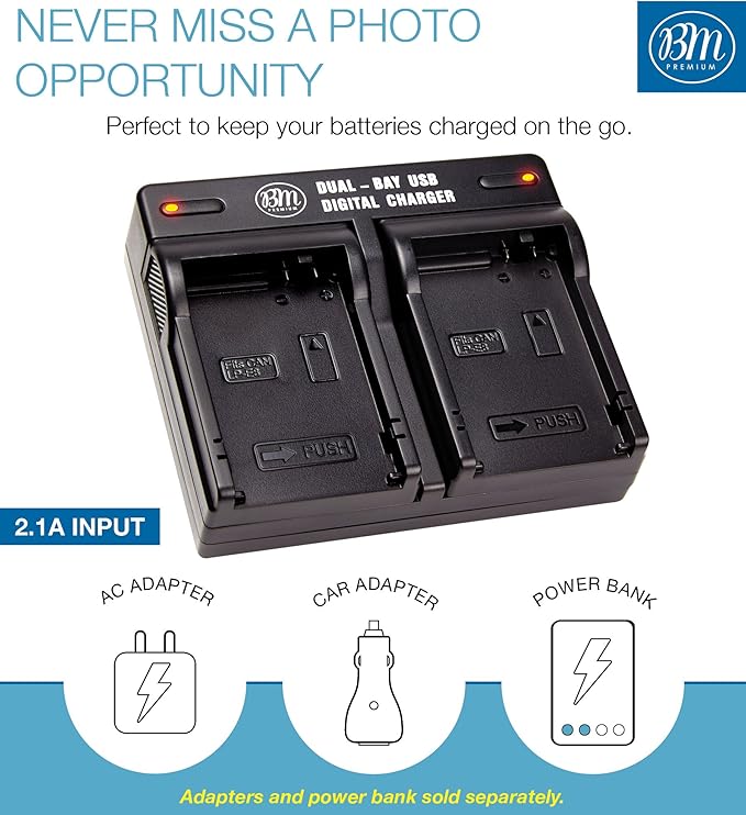 BM Premium 2-Pack LP-E8 Batteries and Dual Battery Charger Kit