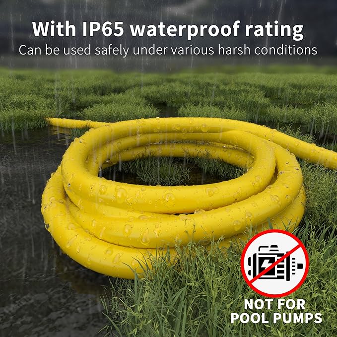 HUANCHAIN 12/3 Gauge Heavy Duty Outdoor Extension Cord 75 ft Waterproof with Lighted end, Flexible Cold-Resistant 3 Prong Electric Cord Outside, 15Amp 1875W 12AWG SJTW, Yellow, ETL