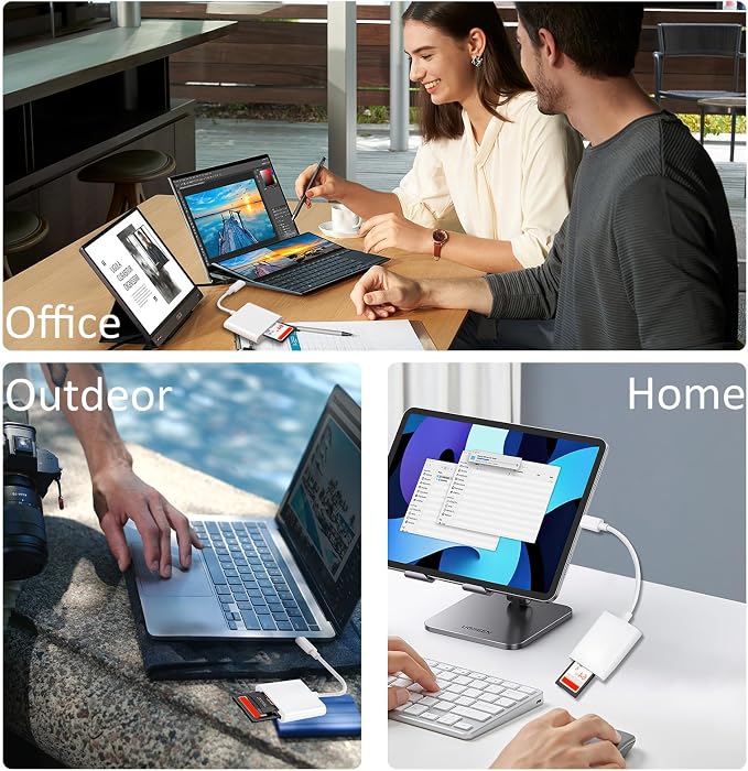 USB C SD Card Reader, Type C SD Card Reader, Supports SD and MicroSD Memory