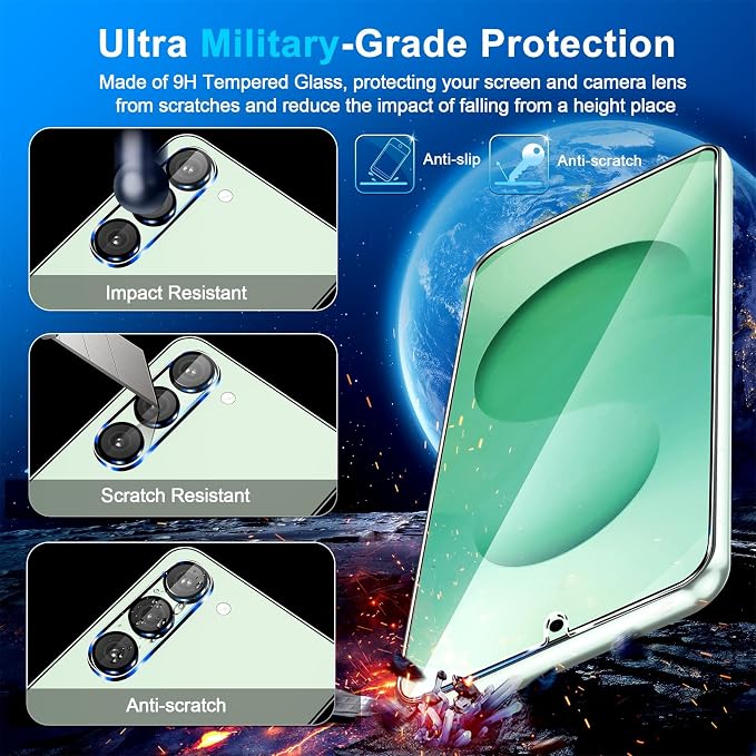 firtstnow 3 Pack for Samsung Galaxy S25 Plus Screen Protector Tempered Glass +