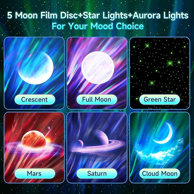 Northern Lights Projector Birthday Gifts for Him Galaxy Projector for Bedroom, 300+Colors Modes Aurora Light,15White Noise&Bluetooth Star Projector Galaxy Lights, Remote Ambient,Gifts for Boy