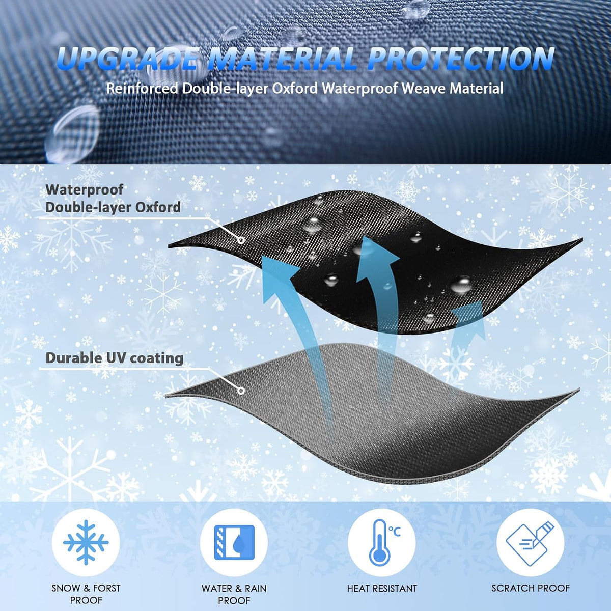 Windshield Snow Cover for Ford C-Max 2013-2018, Waterproof 2-Layer Oxford Fabric Winter Frost and Ice Removal with Side Mirror Covers, Winter Accessories Freeze Protector for Auto Car SUV
