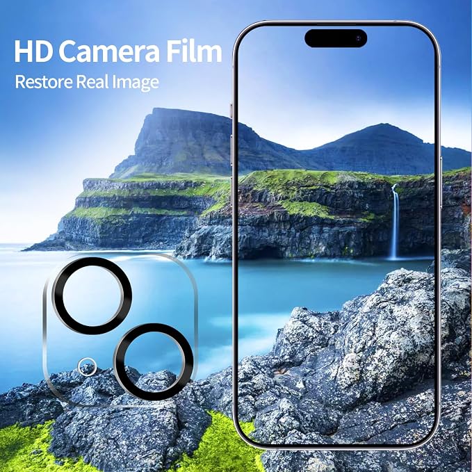 PEHAEL 2+2 Pack for iPhone 15 Plus Privacy Screen Protector