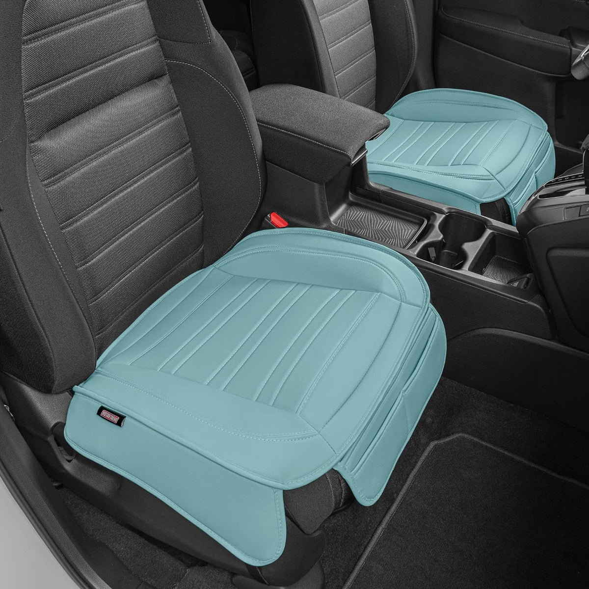 Motor Trend Faux Leather Front Seat Cover for Cars - Set of 2 Burgundy Front Car Seat Covers for SUV & Truck with Storage Pockets - Automotive Car Seats Cover Protector - Bottom Cushion Coverage Only