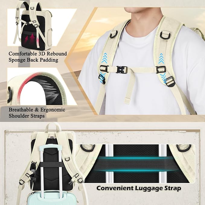 RAINSMORE Camera Bag Backpack for DSLR/SLR Mirrorless 15.6 Inch Laptop Camera