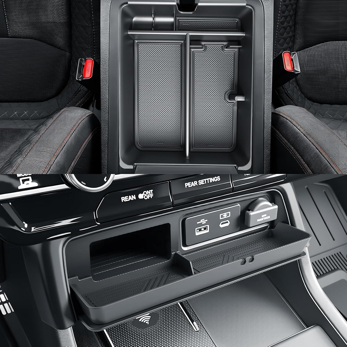 BIBIBO for 2026 Honda Passport Wireless Charging Mat 2026 Honda Passport (RTL/TrailSport Elite/TrailSport) Center Console Charging Mat 2026 Passport Console Insert Organizer 2026 Passport Accessories