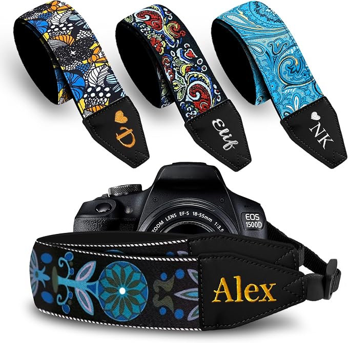 Art Tribute Custom Camera Strap Blue Sea