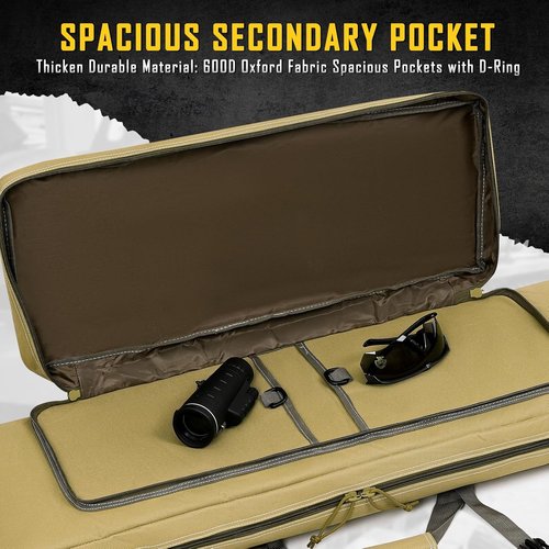 DULCE DOM Double Rifle Case - Soft Gun Bag for Rifles & Pistols | Tactical Storage Backpack (32-52 Inch)