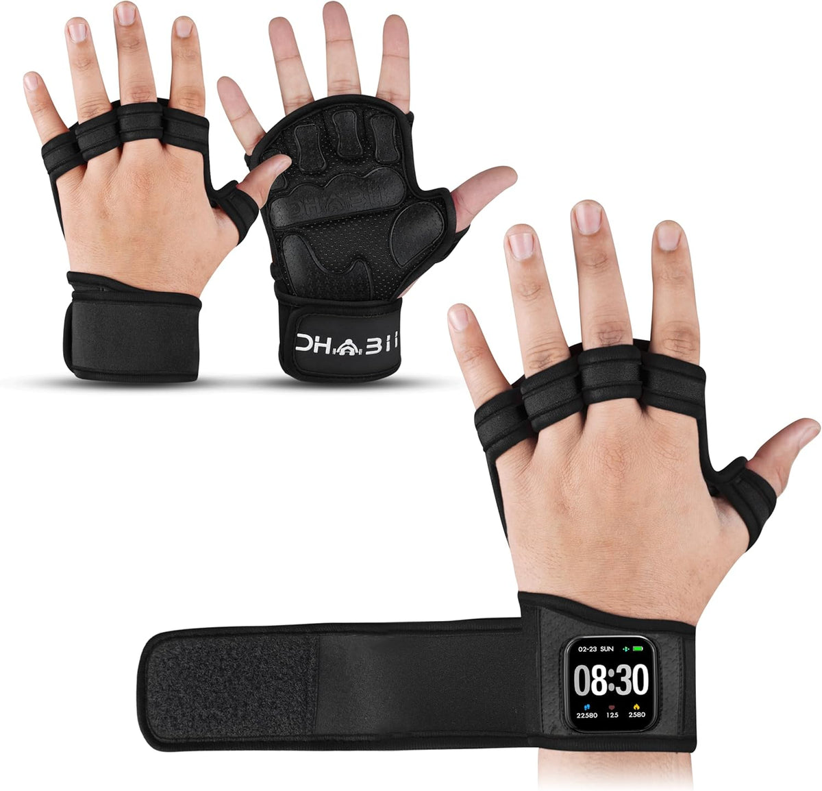 Skiennix Workout Gloves - Smartwatch Compatible Ventilated Gym Gloves with Wrist Wrap Support | Breathable Weight Lifting Gloves for Fitness & Training