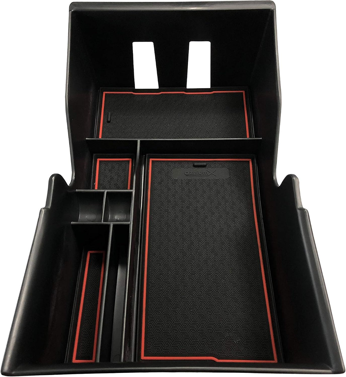 OzniumX Center Console Organizer Storage Box for 2018-2020 Tesla Model 3, Red, Custom Upgrade Interior Accessory with Coin and Sunglass Holder, Armrest Box Secondary Storage