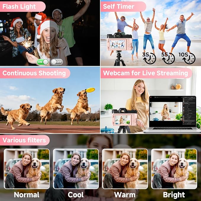5K Digital Camera for Photography, UHD 75MP WiFi Vlogging Camera for YouTube